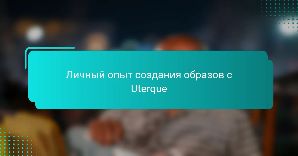 Личный опыт создания образов с Uterque